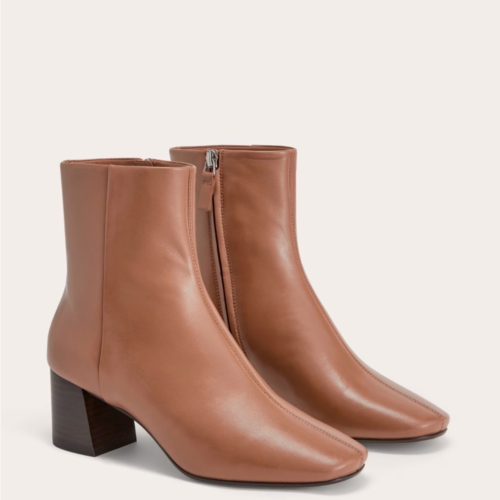 Everlane Tan Leather Ankle Booties - Picture 2 of 4